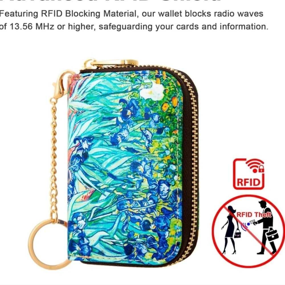 Floral Compact Wallet with Chain